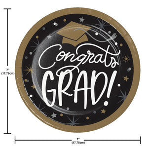 Glowing Grad 6.75 inch Paper Luncheon Plate (8/Pkg)