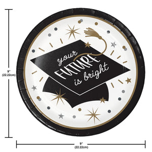 Glowing Grad 8.75 inch Paper Dinner Plate (8/Pkg)