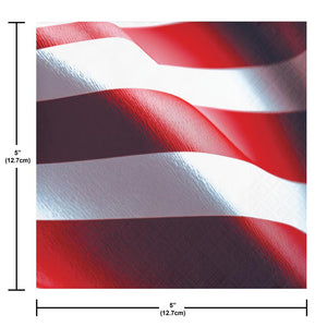 Freedom Flag 2-Ply Paper Beverage Napkin (16/Pkg)