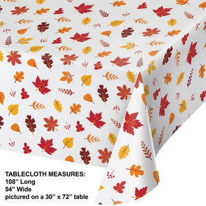 Fall Leaves 54" x 108" Plastic Tablecovers (1/Pkg)