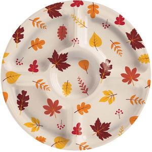 Thanksgiving/Fall Plastic 14 inch Compartment Tray (1/Pkg)