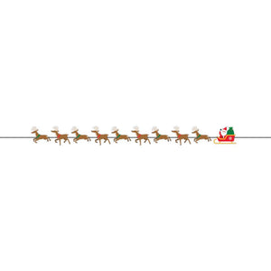 Santa Sleigh Shaped Banner with White Twine (1/Pkg)