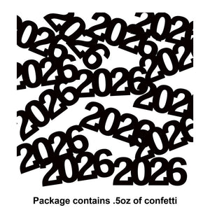 2026 New Year Confetti Black (1/Pkg)