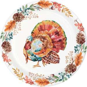 Tasteful Turkey 6.75 inch Paper Luncheon Plate (8/Pkg)