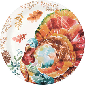 Tasteful Turkey 8.75 inch Paper Dinner Plate (8/Pkg)