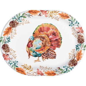 Tasteful Turkey 12 inch Paper Oval Platter (8/Pkg)