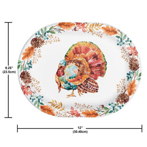 Tasteful Turkey 12 inch Paper Oval Platter (8/Pkg)