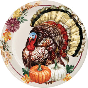 Vintage Turkey 8.75 inch Paper Dinner Plate (8/Pkg)