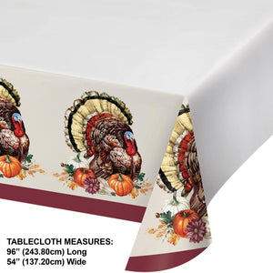 Vintage Turkey Paper Tablecover (1/Pkg)