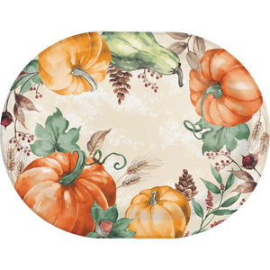 Harvest Delight 12 inch Paper Oval Platter (8/Pkg)