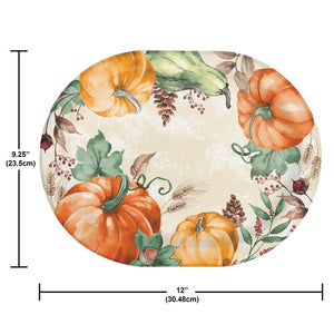 Harvest Delight 12 inch Paper Oval Platter (8/Pkg)