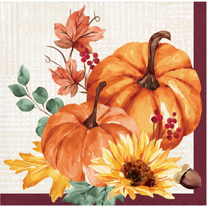 Fall Feast 2-Ply Paper Beverage Napkin (16/Pkg)