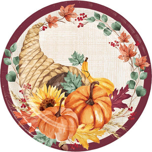 Fall Feast 8.75 inch Paper Dinner Plate (8/Pkg)