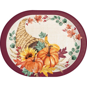 Fall Feast 12 inch Paper Oval Platter (8/Pkg)