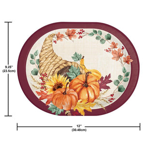 Fall Feast 12 inch Paper Oval Platter (8/Pkg)