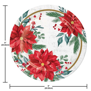 Festive Floral 8.75 inch Paper Dinner Plate (8/Pkg)