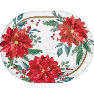 Festive Floral 12 inch Paper Oval Platter (8/Pkg)