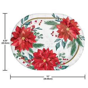 Festive Floral 12 inch Paper Oval Platter (8/Pkg)