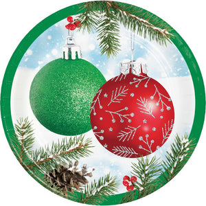 Classical Christmas 6.75 inch Paper Luncheon Plate (8/Pkg)