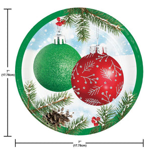 Classical Christmas 6.75 inch Paper Luncheon Plate (8/Pkg)