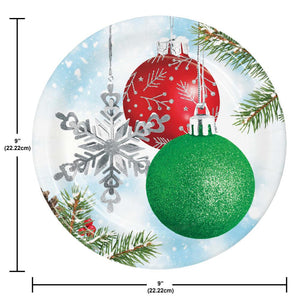 Classical Christmas 8.75 inch Paper Dinner Plate (8/Pkg)