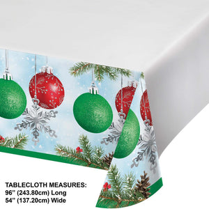 Classical Christmas Paper Tablecover, 54" x 102" (1/Pkg)