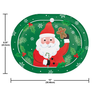 Christmas Cheer 12 inch Paper Oval Platter (8/Pkg)