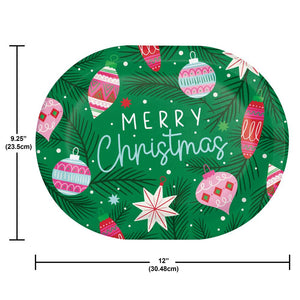 Holiday Frills 12 inch Paper Oval Platter (8/Pkg)