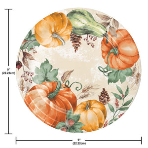 Harvest Delight 8.75 inch Paper Dinner Plate (8/Pkg)