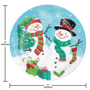 Frosty Friends 8.75 inch Paper Dinner Plate (8/Pkg)