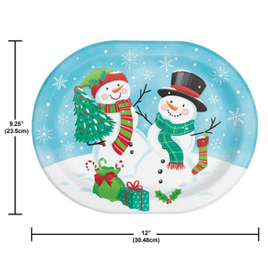 Frosty Friends 12 inch Paper Oval Platter (8/Pkg)