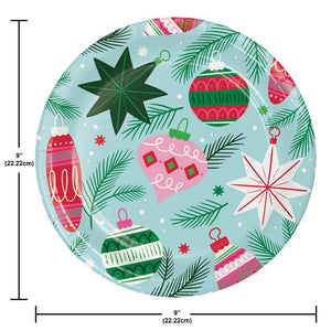 Holiday Frills 8.75 inch Paper Dinner Plate (8/Pkg)