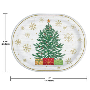 Timeless Tree 12 inch Paper Oval Platter (8/Pkg)