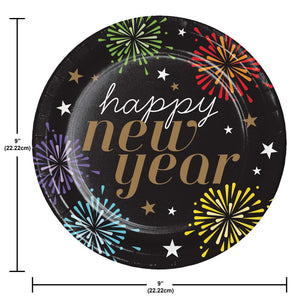 New Year's Radiance 8.75 inch Paper Dinner Plate (8/Pkg)