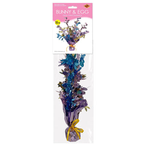 Beistle Easter Bunny & Egg Gleam 'N Burst Centerpiece - 15 inch, Easter Table Decor, 1/pkg, 12/case