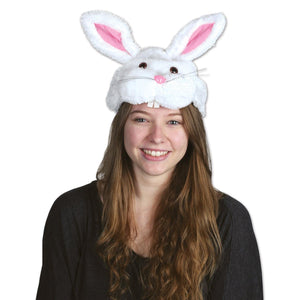 Easter Plush Bunny Head Hat - Bulk 12 Pack