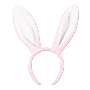 Easter Soft-Touch Bunny Ears - pink/white - Bulk/12 Bunny Ears