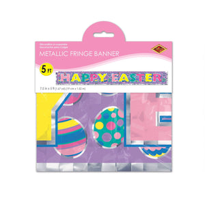 Bulk Metallic Happy Easter Fringe Banner (Case of 12) by Beistle