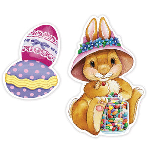 Bulk Easter Party Bunny, Basket & Egg Stickers (48 Sheets per Case) by Beistle