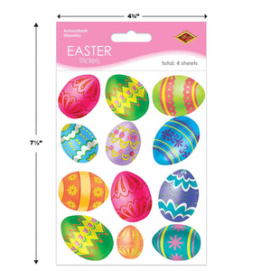 Bulk Easter Party Color Bright Egg Stickers (48 Sheets per Case) by Beistle