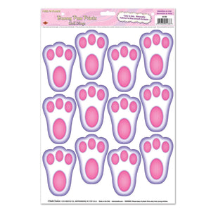 Easter Bunny Paw Prints Peel 'N Place Clings - Bulk/144 Clings