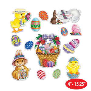 Beistle Easter Basket & Friends Cutouts (12 packs) - Easter Party Supplies