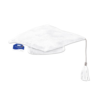 Graduation Party Supplies - Plush Graduate Cap - white