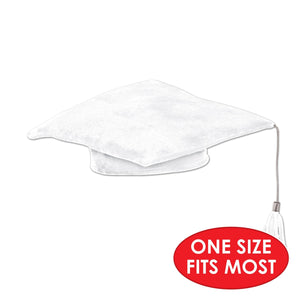 Graduation Party Supplies - Plush Graduate Cap - white