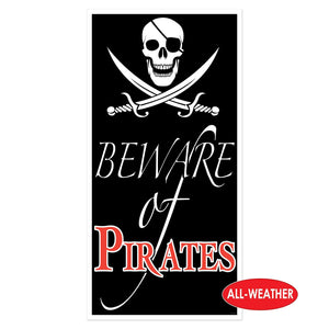 Bulk Pirate Party Beware Of Pirates Door Cover (Case of 12) by Beistle