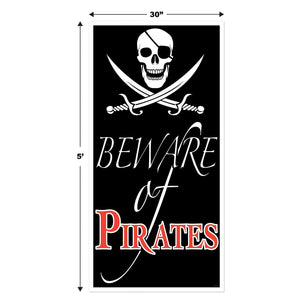 Bulk Pirate Party Beware Of Pirates Door Cover (Case of 12) by Beistle