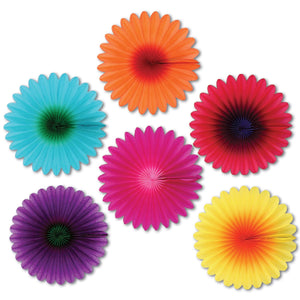 Mini Flower Fans Party Decoration - Bulk/72 Fans