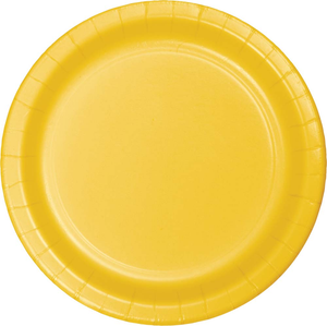 School Bus Yellow Banquet Plates, 24 ct