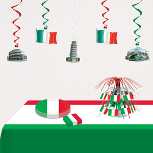 Beistle Italian Flag Mini Cascade Centerpiece (Pack of 12) - International Party Themes, Italian Themed Decorations