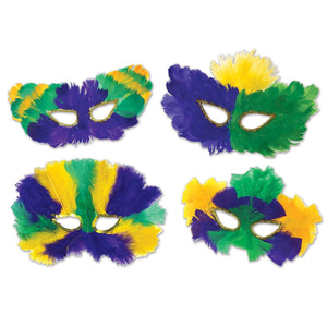 Mardi Gras Masks - Bulk 12 Pack